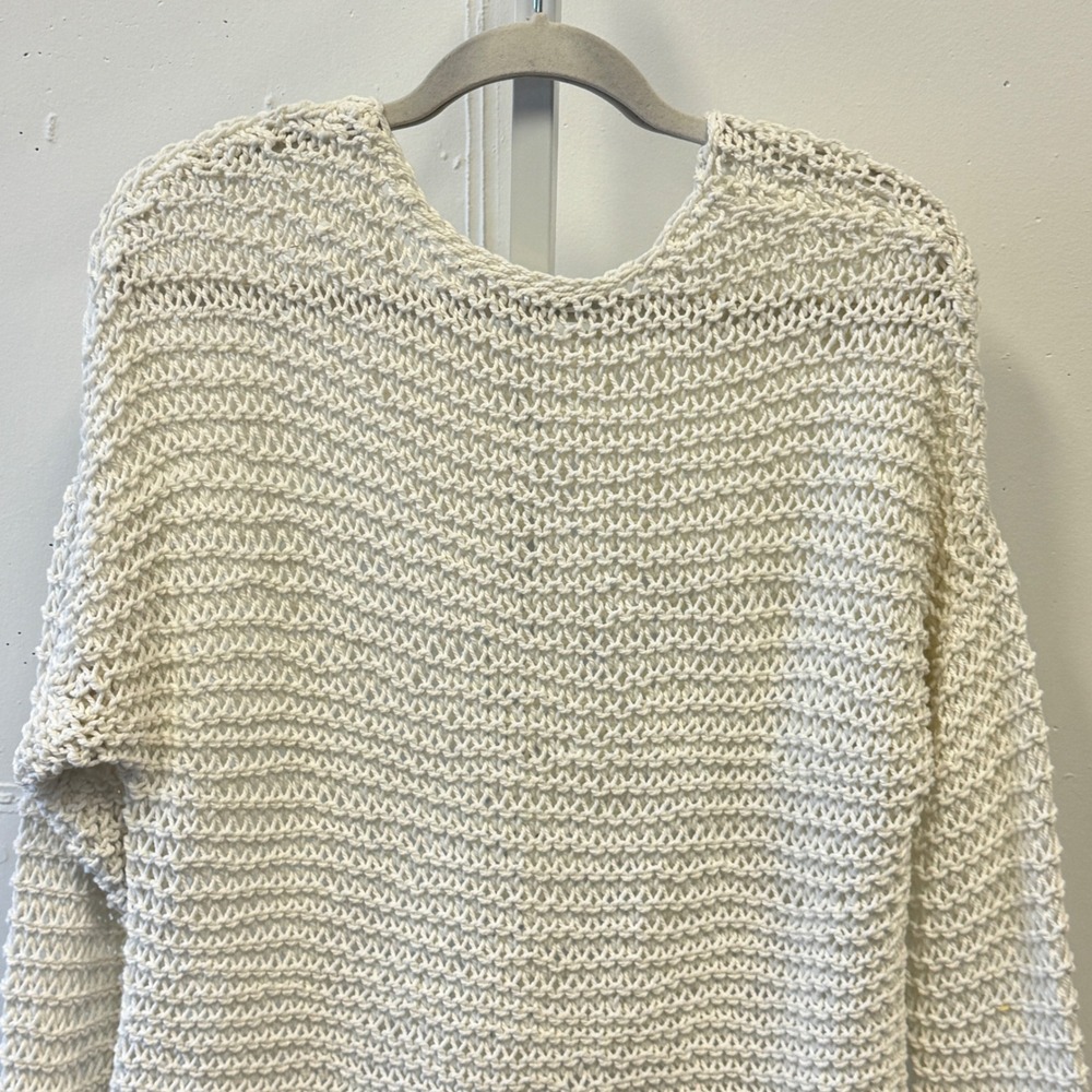 Mikoh Mehetia Top Medium Heavyknit Cotton Oversized Crewneck Sweater Open Knit - Picture 7 of 14